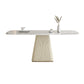 Rectangle Traditional Luxury Dining Table Sintered Stone Table with White Pedestal Base White Without Chairs Clearhalo ' dining_table' 'Dining Tables & Seating' 'Dining Tables' 'furn' 'furn_dining_table' 'Furniture' 'furniture_dining_table' 'Kitchen & Dining Furniture' 'kitchen&dining_furn' 'kitchen' 'kitchen_dining_table' 3994522