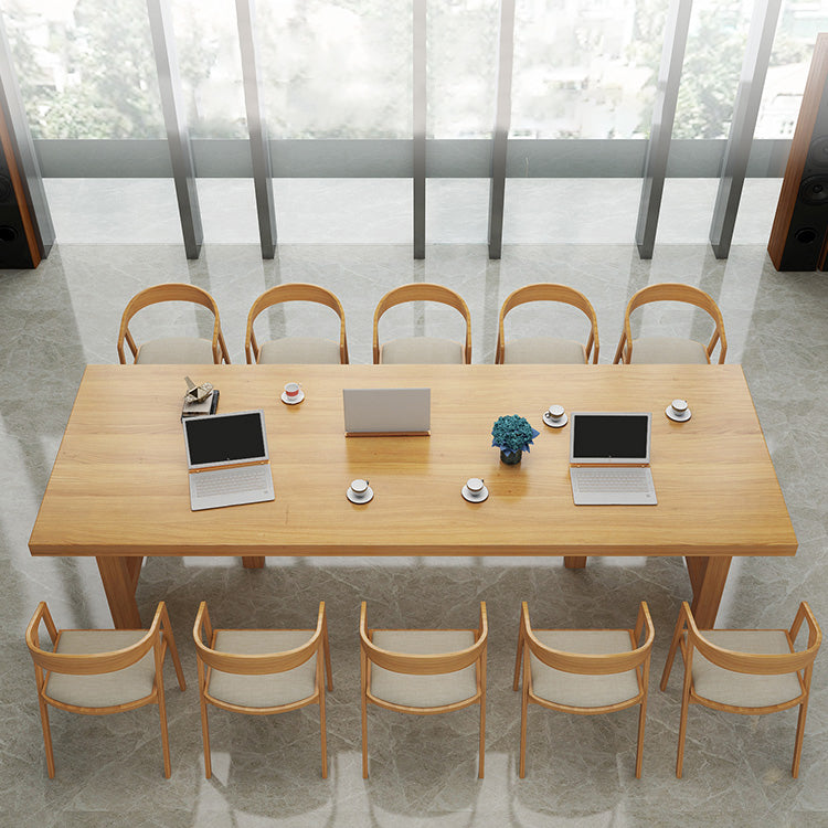 Rectangle Industrial Dining Room Table Pine Solid Wood Table with Double Pedestal Clearhalo ' dining_table' 'Dining Tables & Seating' 'Dining Tables' 'furn' 'furn_dining_table' 'Furniture' 'furniture_dining_table' 'Kitchen & Dining Furniture' 'kitchen&dining_furn' 'kitchen' 'kitchen_dining_table' 3994564