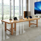 Rectangle Industrial Dining Room Table Pine Solid Wood Table with Double Pedestal Clearhalo ' dining_table' 'Dining Tables & Seating' 'Dining Tables' 'furn' 'furn_dining_table' 'Furniture' 'furniture_dining_table' 'Kitchen & Dining Furniture' 'kitchen&dining_furn' 'kitchen' 'kitchen_dining_table' 3994565