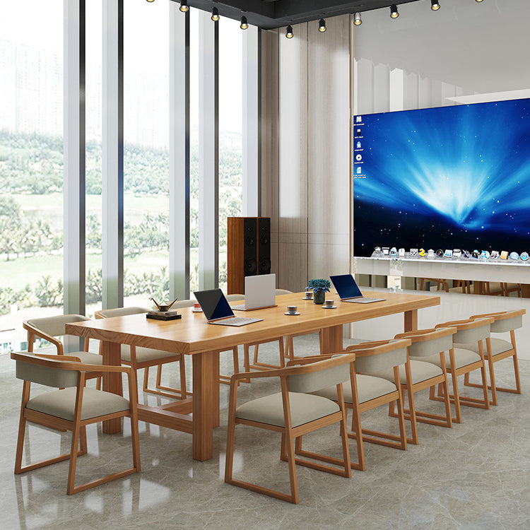 Rectangle Industrial Dining Room Table Pine Solid Wood Table with Double Pedestal Clearhalo ' dining_table' 'Dining Tables & Seating' 'Dining Tables' 'furn' 'furn_dining_table' 'Furniture' 'furniture_dining_table' 'Kitchen & Dining Furniture' 'kitchen&dining_furn' 'kitchen' 'kitchen_dining_table' 3994566