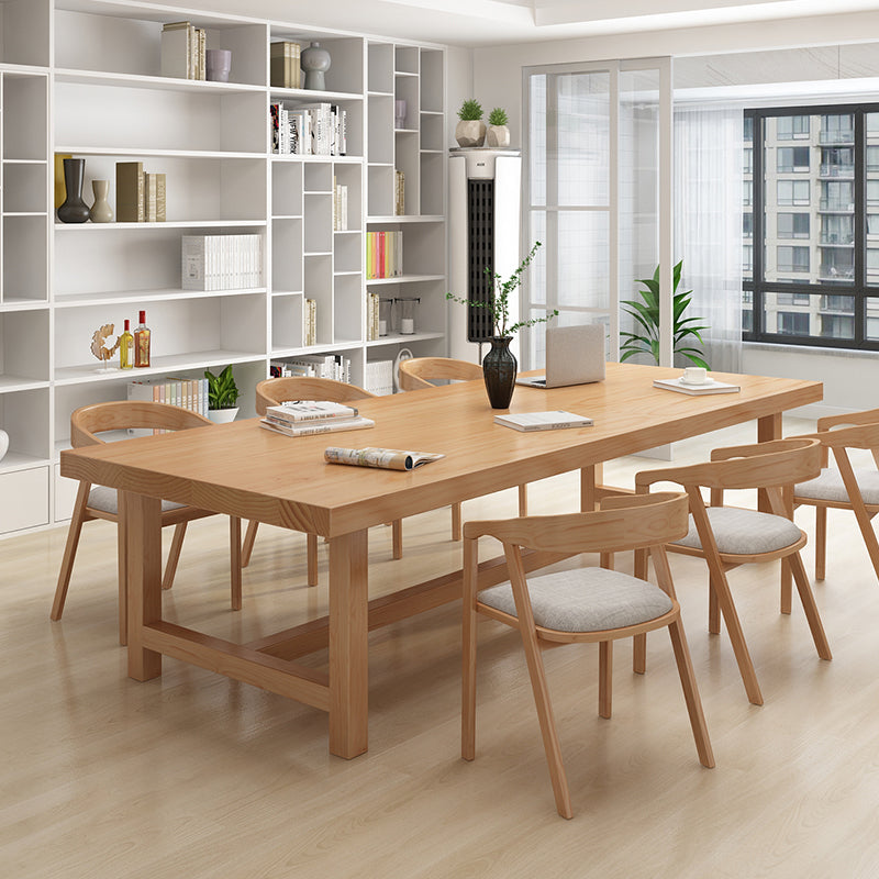 Rectangle Industrial Dining Room Table Pine Solid Wood Table with Trestle Base Clearhalo ' dining_table' 'Dining Tables & Seating' 'Dining Tables' 'furn' 'furn_dining_table' 'Furniture' 'furniture_dining_table' 'Kitchen & Dining Furniture' 'kitchen&dining_furn' 'kitchen' 'kitchen_dining_table' 3994576