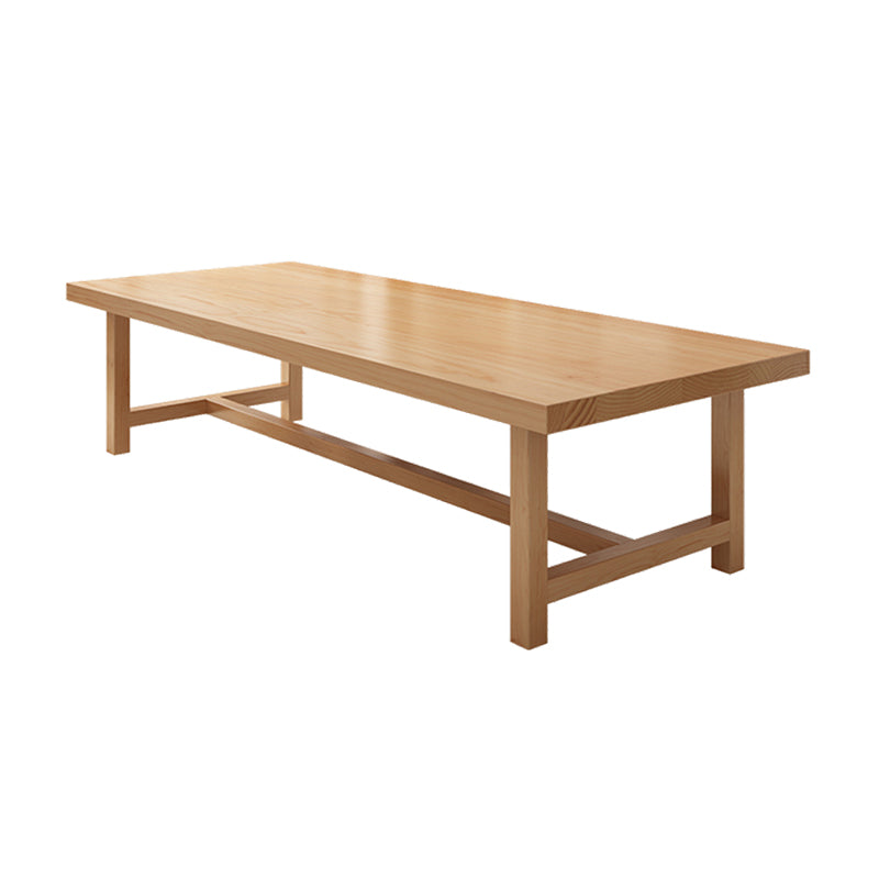 Rectangle Industrial Dining Room Table Pine Solid Wood Table with Trestle Base Without Chairs Clearhalo ' dining_table' 'Dining Tables & Seating' 'Dining Tables' 'furn' 'furn_dining_table' 'Furniture' 'furniture_dining_table' 'Kitchen & Dining Furniture' 'kitchen&dining_furn' 'kitchen' 'kitchen_dining_table' 3994579