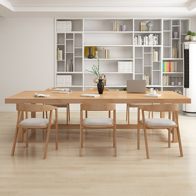 Rectangle Industrial Dining Room Table Pine Solid Wood Table with Trestle Base Clearhalo ' dining_table' 'Dining Tables & Seating' 'Dining Tables' 'furn' 'furn_dining_table' 'Furniture' 'furniture_dining_table' 'Kitchen & Dining Furniture' 'kitchen&dining_furn' 'kitchen' 'kitchen_dining_table' 3994582