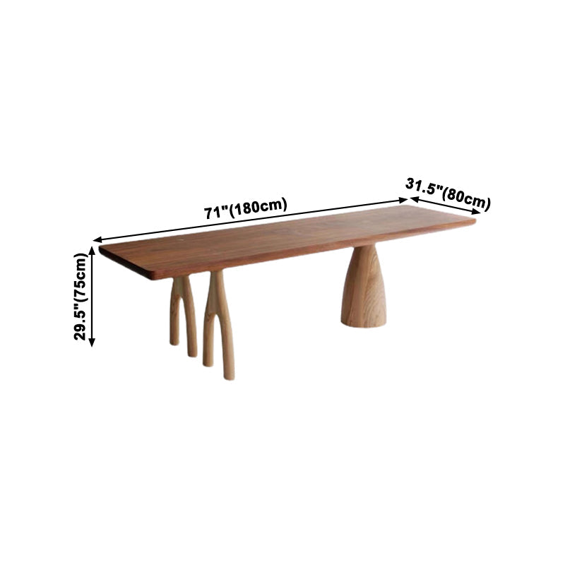 Traditional Luxury Rectangle Dining Table Pine Solid Wood Table with 3 Legs for Dining Room Clearhalo ' dining_table' 'Dining Tables & Seating' 'Dining Tables' 'furn' 'furn_dining_table' 'Furniture' 'furniture_dining_table' 'Kitchen & Dining Furniture' 'kitchen&dining_furn' 'kitchen' 'kitchen_dining_table' 3994613