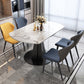 Simplicity Round Dining Table Marble Table with Black Pedestal Base Clearhalo ' dining_table' 'Dining Tables & Seating' 'Dining Tables' 'furn' 'furn_dining_table' 'Furniture' 'furniture_dining_table' 'Kitchen & Dining Furniture' 'kitchen&dining_furn' 'kitchen' 'kitchen_dining_table' 3994624