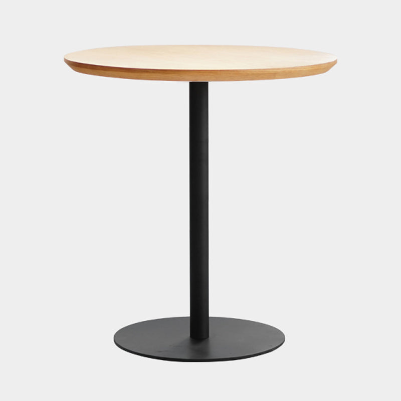 Round Tulip Base Casual Dining Table Four-Color Fixed Table with Solid Wood Light Brown 27.6"L x 27.6"W x 29.5"H Without Chairs Clearhalo ' dining_table' 'Dining Tables & Seating' 'Dining Tables' 'furn' 'furn_dining_table' 'Furniture' 'furniture_dining_table' 'Kitchen & Dining Furniture' 'kitchen&dining_furn' 'kitchen' 'kitchen_dining_table' 3994635