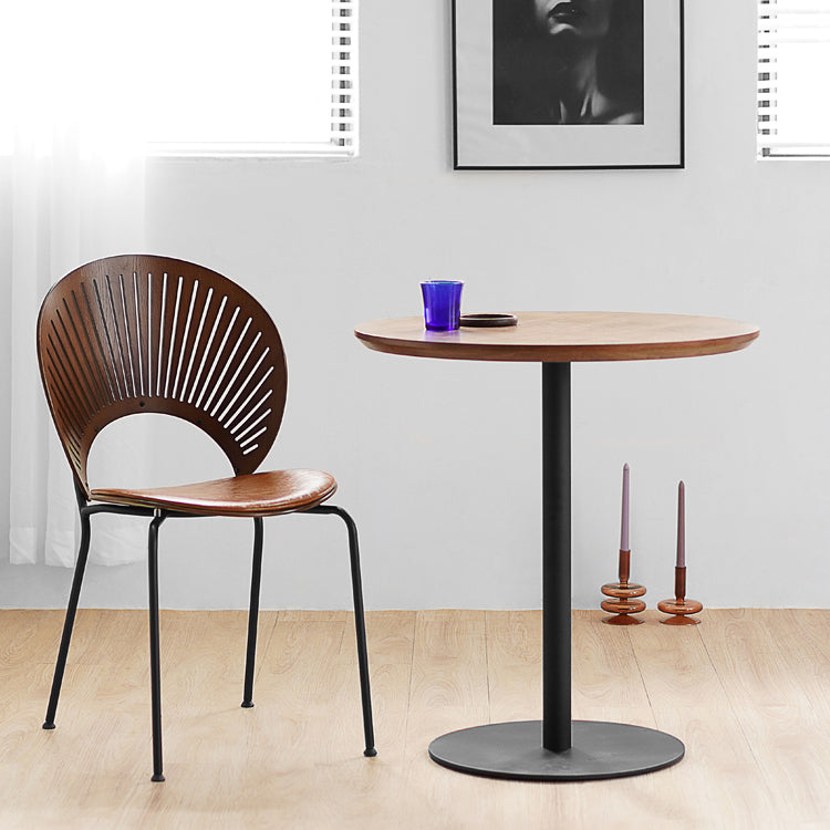Round Tulip Base Casual Dining Table Four-Color Fixed Table with Solid Wood Clearhalo ' dining_table' 'Dining Tables & Seating' 'Dining Tables' 'furn' 'furn_dining_table' 'Furniture' 'furniture_dining_table' 'Kitchen & Dining Furniture' 'kitchen&dining_furn' 'kitchen' 'kitchen_dining_table' 3994644