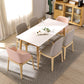 Simplicity Rectangle Dining Table White Sintered Stone Table with 4 Oak Solid Wood Legs Clearhalo ' dining_table' 'Dining Tables & Seating' 'Dining Tables' 'furn' 'furn_dining_table' 'Furniture' 'furniture_dining_table' 'Kitchen & Dining Furniture' 'kitchen&dining_furn' 'kitchen' 'kitchen_dining_table' 3994660