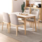 Simplicity Rectangle Dining Table White Sintered Stone Table with 4 Oak Solid Wood Legs Clearhalo ' dining_table' 'Dining Tables & Seating' 'Dining Tables' 'furn' 'furn_dining_table' 'Furniture' 'furniture_dining_table' 'Kitchen & Dining Furniture' 'kitchen&dining_furn' 'kitchen' 'kitchen_dining_table' 3994668