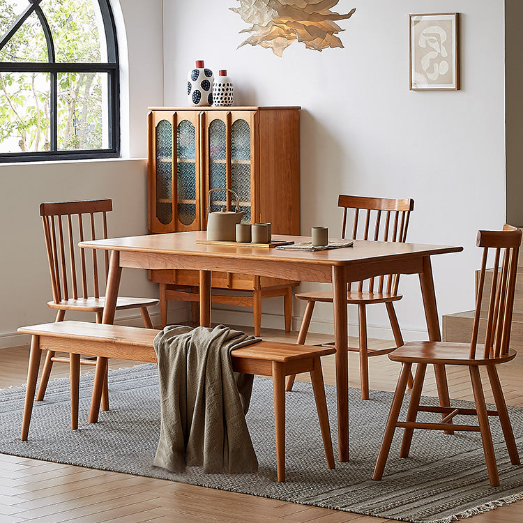 Traditional Luxury Rectangle Dining Table Solid Wood Table with 4 Legs for Dining Room Clearhalo ' dining_table' 'Dining Tables & Seating' 'Dining Tables' 'furn' 'furn_dining_table' 'Furniture' 'furniture_dining_table' 'Kitchen & Dining Furniture' 'kitchen&dining_furn' 'kitchen' 'kitchen_dining_table' 3994681