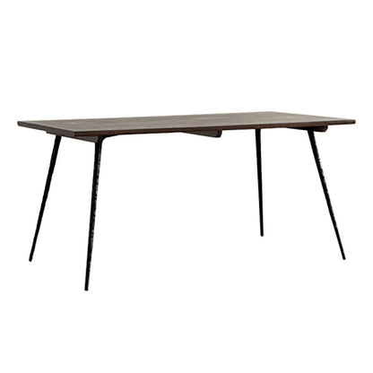 Metal Industrial Rectangle Dining Table Solid Wood Top Table with Legs Black Without Chairs Clearhalo ' dining_table' 'Dining Tables & Seating' 'Dining Tables' 'furn' 'furn_dining_table' 'Furniture' 'furniture_dining_table' 'Kitchen & Dining Furniture' 'kitchen&dining_furn' 'kitchen' 'kitchen_dining_table' 3994688