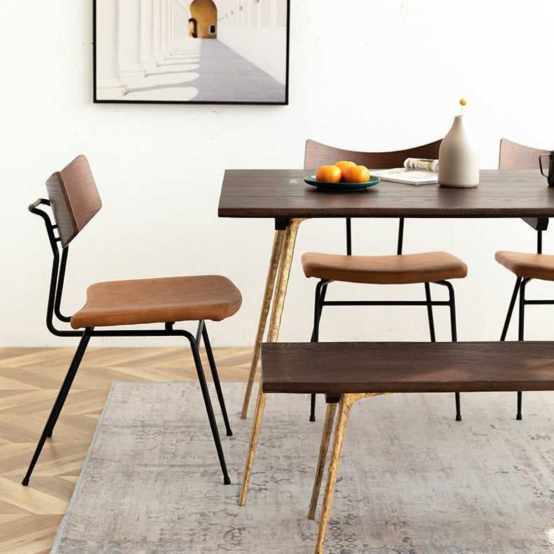 Metal Industrial Rectangle Dining Table Solid Wood Top Table with Legs Clearhalo ' dining_table' 'Dining Tables & Seating' 'Dining Tables' 'furn' 'furn_dining_table' 'Furniture' 'furniture_dining_table' 'Kitchen & Dining Furniture' 'kitchen&dining_furn' 'kitchen' 'kitchen_dining_table' 3994695