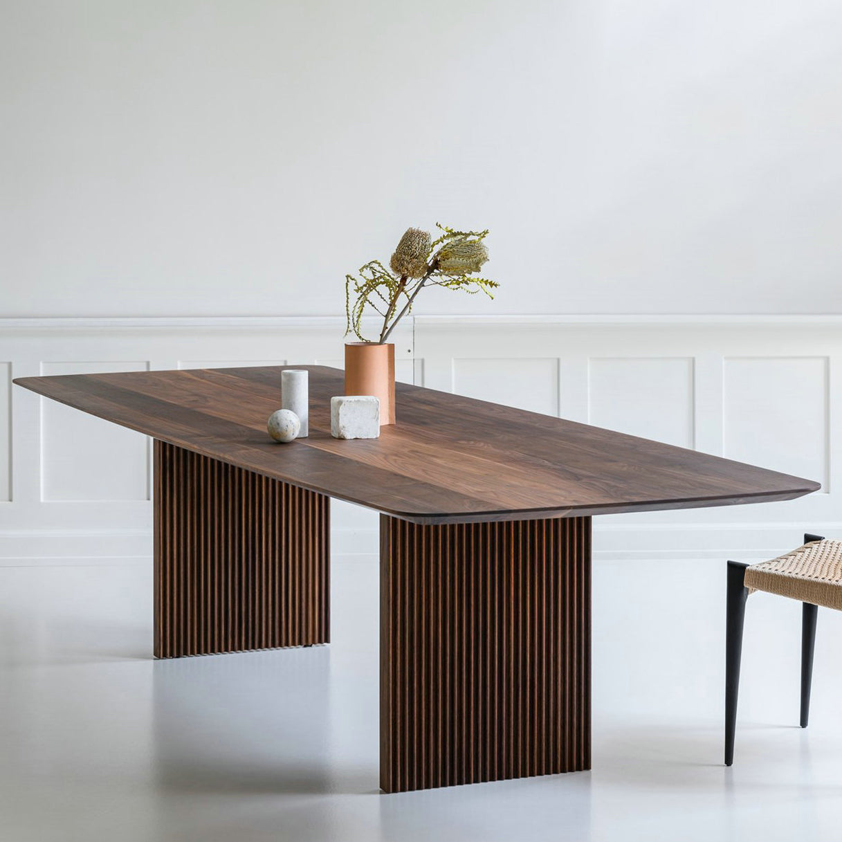 Glam Solid Kitchen Dining Table Rectangle Shape Standard Dining Table with Double Pedestal Bases Clearhalo ' dining_table' 'Dining Tables & Seating' 'Dining Tables' 'furn' 'furn_dining_table' 'Furniture' 'furniture_dining_table' 'Kitchen & Dining Furniture' 'kitchen&dining_furn' 'kitchen' 'kitchen_dining_table' 3994707