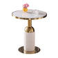 Round Shape Sintered Stone Dining Table Glam Pedestal Table for Dining Room White-Gold Without Chairs Clearhalo ' dining_table' 'Dining Tables & Seating' 'Dining Tables' 'furn' 'furn_dining_table' 'Furniture' 'furniture_dining_table' 'Kitchen & Dining Furniture' 'kitchen&dining_furn' 'kitchen' 'kitchen_dining_table' 3994758