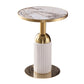 Round Shape Sintered Stone Dining Table Glam Pedestal Table for Dining Room Pandora & Gold Without Chairs Clearhalo ' dining_table' 'Dining Tables & Seating' 'Dining Tables' 'furn' 'furn_dining_table' 'Furniture' 'furniture_dining_table' 'Kitchen & Dining Furniture' 'kitchen&dining_furn' 'kitchen' 'kitchen_dining_table' 3994759