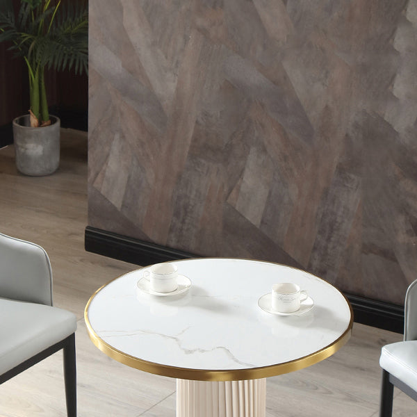 Round Shape Sintered Stone Dining Table Glam Pedestal Table for Dining Room Clearhalo ' dining_table' 'Dining Tables & Seating' 'Dining Tables' 'furn' 'furn_dining_table' 'Furniture' 'furniture_dining_table' 'Kitchen & Dining Furniture' 'kitchen&dining_furn' 'kitchen' 'kitchen_dining_table' 3994768