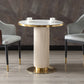 Round Shape Sintered Stone Dining Table Glam Pedestal Table for Dining Room Clearhalo ' dining_table' 'Dining Tables & Seating' 'Dining Tables' 'furn' 'furn_dining_table' 'Furniture' 'furniture_dining_table' 'Kitchen & Dining Furniture' 'kitchen&dining_furn' 'kitchen' 'kitchen_dining_table' 3994771