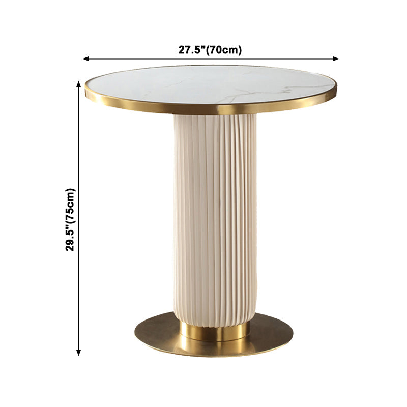 Round Shape Sintered Stone Dining Table Glam Pedestal Table for Dining Room Clearhalo ' dining_table' 'Dining Tables & Seating' 'Dining Tables' 'furn' 'furn_dining_table' 'Furniture' 'furniture_dining_table' 'Kitchen & Dining Furniture' 'kitchen&dining_furn' 'kitchen' 'kitchen_dining_table' 3994778