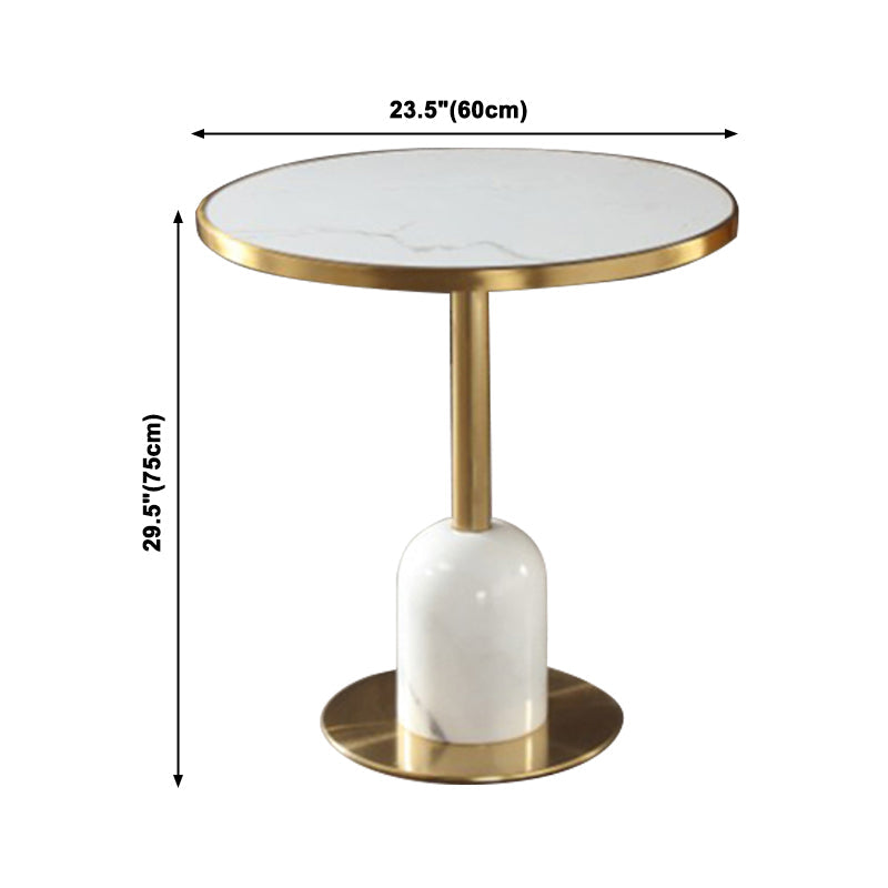 Round Shape Sintered Stone Dining Table Glam Pedestal Table for Dining Room Clearhalo ' dining_table' 'Dining Tables & Seating' 'Dining Tables' 'furn' 'furn_dining_table' 'Furniture' 'furniture_dining_table' 'Kitchen & Dining Furniture' 'kitchen&dining_furn' 'kitchen' 'kitchen_dining_table' 3994783