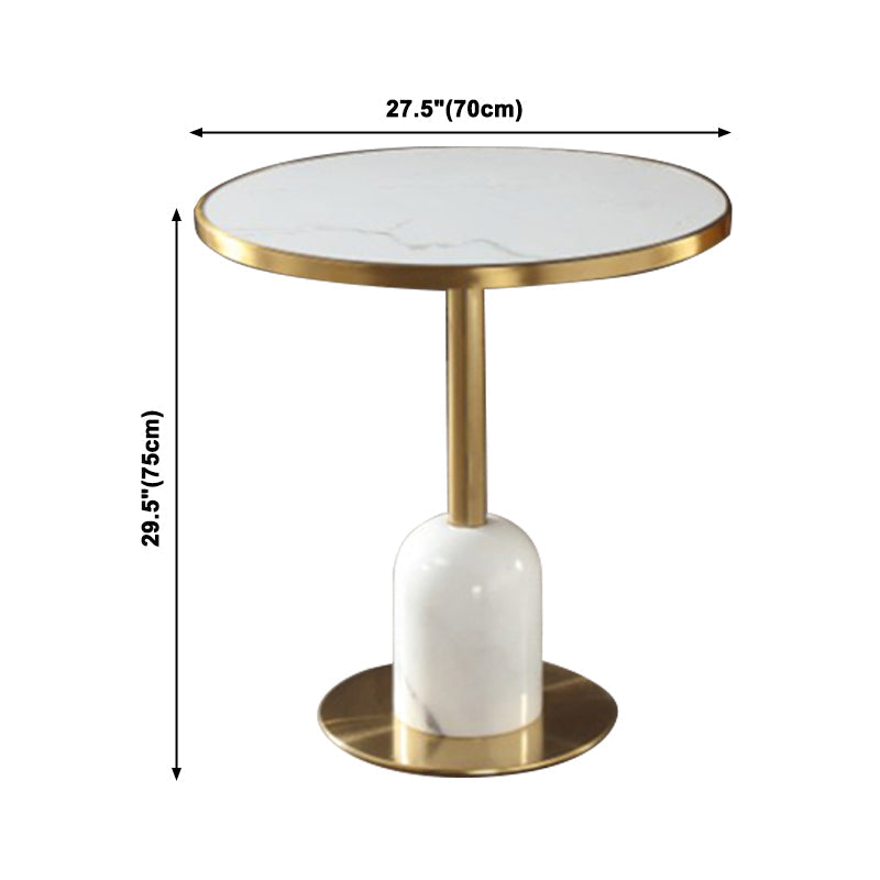 Round Shape Sintered Stone Dining Table Glam Pedestal Table for Dining Room Clearhalo ' dining_table' 'Dining Tables & Seating' 'Dining Tables' 'furn' 'furn_dining_table' 'Furniture' 'furniture_dining_table' 'Kitchen & Dining Furniture' 'kitchen&dining_furn' 'kitchen' 'kitchen_dining_table' 3994784