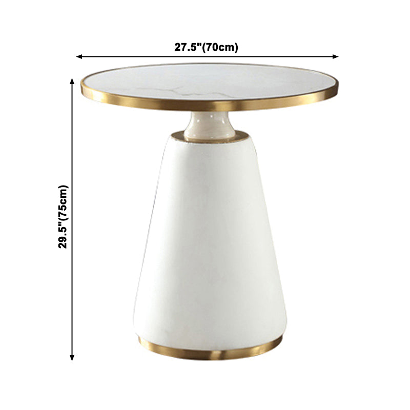 Round Shape Sintered Stone Dining Table Glam Pedestal Table for Dining Room Clearhalo ' dining_table' 'Dining Tables & Seating' 'Dining Tables' 'furn' 'furn_dining_table' 'Furniture' 'furniture_dining_table' 'Kitchen & Dining Furniture' 'kitchen&dining_furn' 'kitchen' 'kitchen_dining_table' 3994787