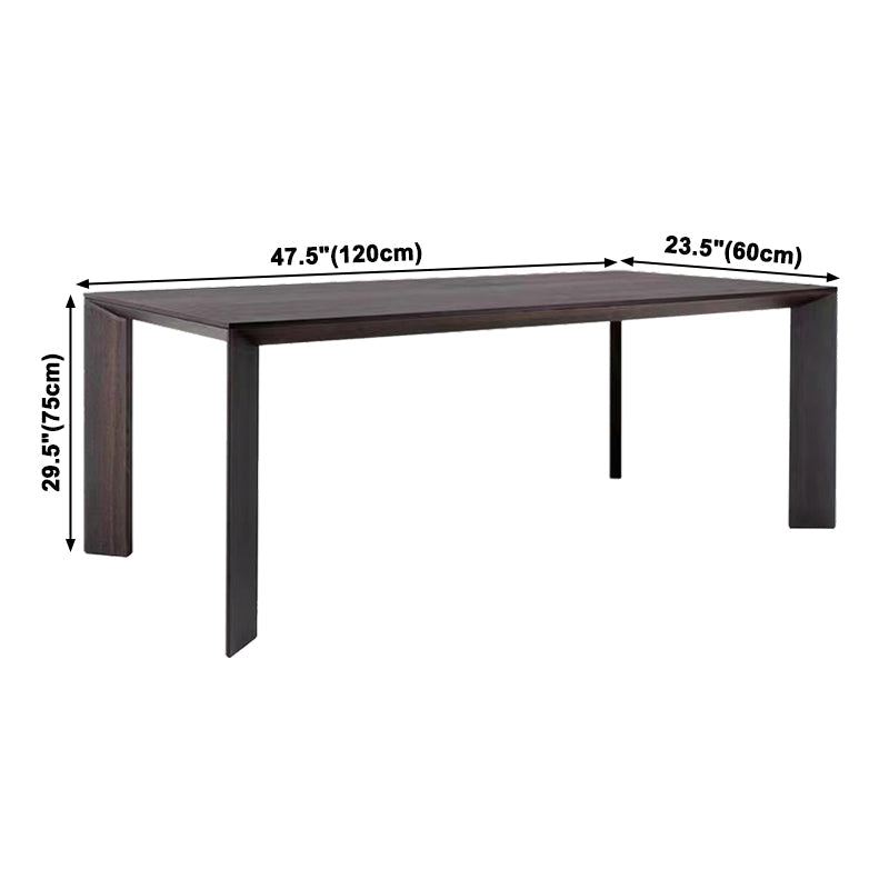 Rectangle Pine Solid Wood Table in Dark Brown Modern Dining Table with 4 Legs for Restaurant Clearhalo ' dining_table' 'Dining Tables & Seating' 'Dining Tables' 'furn' 'furn_dining_table' 'Furniture' 'furniture_dining_table' 'Kitchen & Dining Furniture' 'kitchen&dining_furn' 'kitchen' 'kitchen_dining_table' 3994797