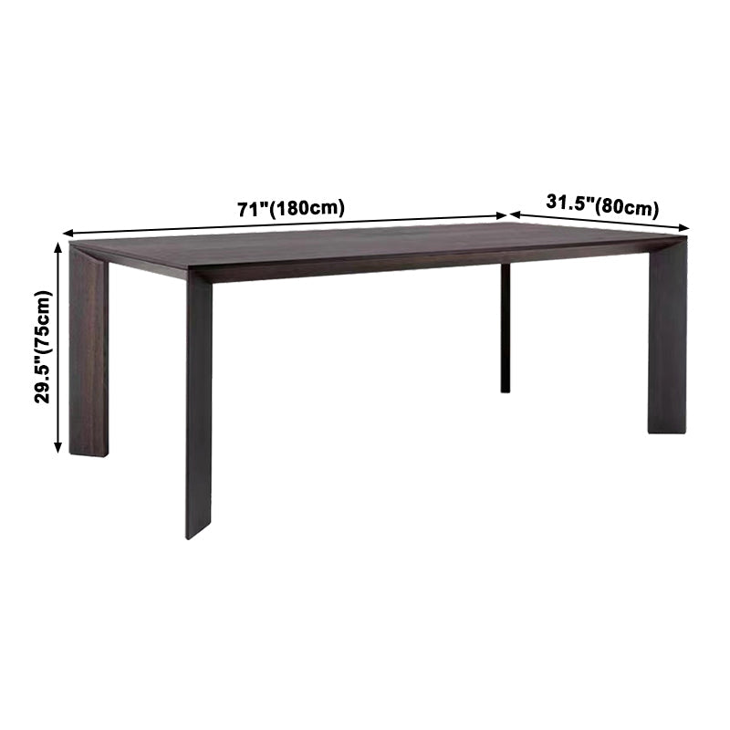 Rectangle Pine Solid Wood Table in Dark Brown Modern Dining Table with 4 Legs for Restaurant Clearhalo ' dining_table' 'Dining Tables & Seating' 'Dining Tables' 'furn' 'furn_dining_table' 'Furniture' 'furniture_dining_table' 'Kitchen & Dining Furniture' 'kitchen&dining_furn' 'kitchen' 'kitchen_dining_table' 3994800