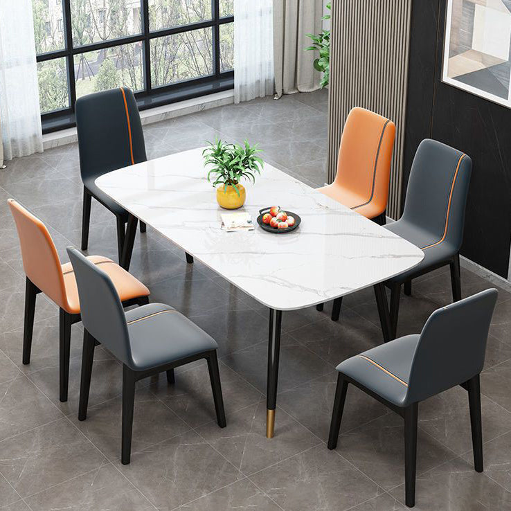 Upholstered Industrial Living Room Side Chair Matte Finish Solid Back Dining Chair (Set of 2) Clearhalo ' kitchen&dining_furn' 'Dining Chairs' 'Dining Tables & Seating' 'dining_chair' 'furn' 'furn_dining_chair' 'Furniture' 'furniture_dining_chair' 'Kitchen & Dining Furniture' 'kitchen' 3997242