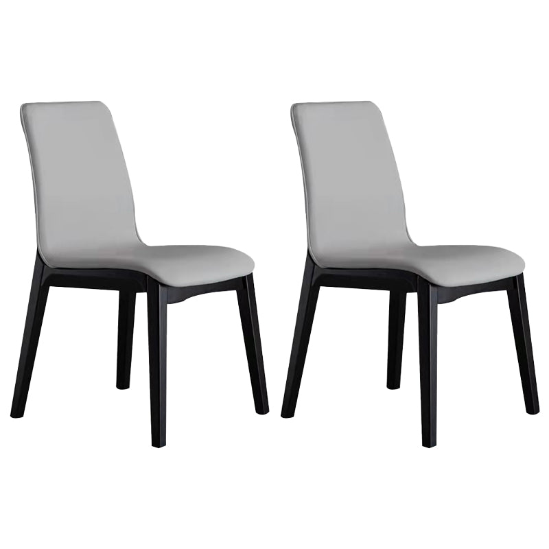 Upholstered Industrial Living Room Side Chair Matte Finish Solid Back Dining Chair (Set of 2) Light Gray Clearhalo ' kitchen&dining_furn' 'Dining Chairs' 'Dining Tables & Seating' 'dining_chair' 'furn' 'furn_dining_chair' 'Furniture' 'furniture_dining_chair' 'Kitchen & Dining Furniture' 'kitchen' 3997244