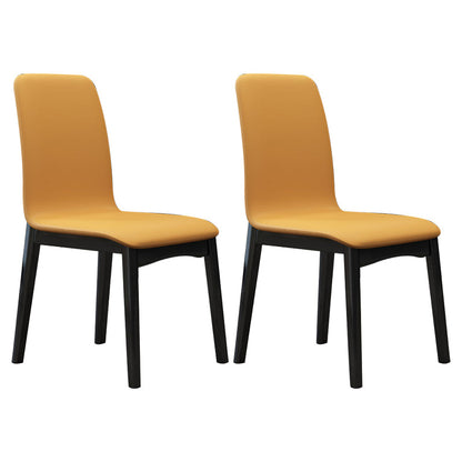 Upholstered Industrial Living Room Side Chair Matte Finish Solid Back Dining Chair (Set of 2) Yellow Clearhalo ' kitchen&dining_furn' 'Dining Chairs' 'Dining Tables & Seating' 'dining_chair' 'furn' 'furn_dining_chair' 'Furniture' 'furniture_dining_chair' 'Kitchen & Dining Furniture' 'kitchen' 3997246