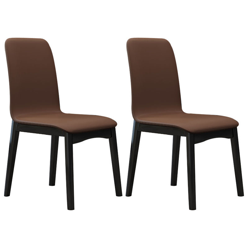 Upholstered Industrial Living Room Side Chair Matte Finish Solid Back Dining Chair (Set of 2) Coffee Clearhalo ' kitchen&dining_furn' 'Dining Chairs' 'Dining Tables & Seating' 'dining_chair' 'furn' 'furn_dining_chair' 'Furniture' 'furniture_dining_chair' 'Kitchen & Dining Furniture' 'kitchen' 3997248