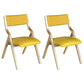 Upholstered Contemporary Home Side Chair Open Matte Finish Dining Chair Yellow 2 Piece Set Clearhalo ' kitchen&dining_furn' 'Dining Chairs' 'Dining Tables & Seating' 'dining_chair' 'furn' 'furn_dining_chair' 'Furniture' 'furniture_dining_chair' 'Kitchen & Dining Furniture' 'kitchen' 3997279