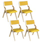 Upholstered Contemporary Home Side Chair Open Matte Finish Dining Chair Yellow 4 Piece Set Clearhalo ' kitchen&dining_furn' 'Dining Chairs' 'Dining Tables & Seating' 'dining_chair' 'furn' 'furn_dining_chair' 'Furniture' 'furniture_dining_chair' 'Kitchen & Dining Furniture' 'kitchen' 3997280