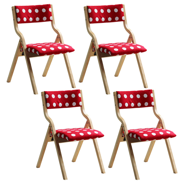 Upholstered Contemporary Home Side Chair Open Matte Finish Dining Chair Red-White 4 Piece Set Clearhalo ' kitchen&dining_furn' 'Dining Chairs' 'Dining Tables & Seating' 'dining_chair' 'furn' 'furn_dining_chair' 'Furniture' 'furniture_dining_chair' 'Kitchen & Dining Furniture' 'kitchen' 3997304