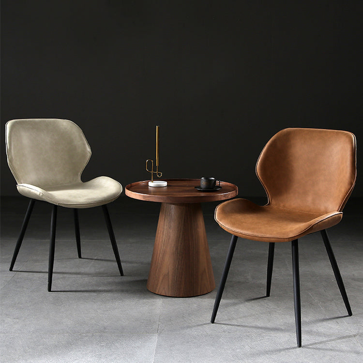 PU Leather Scandinavian Side Chair Wingback Matte Finish Dining Chair(Set of 4) Clearhalo ' kitchen&dining_furn' 'Dining Chairs' 'Dining Tables & Seating' 'dining_chair' 'furn' 'furn_dining_chair' 'Furniture' 'furniture_dining_chair' 'Kitchen & Dining Furniture' 'kitchen' 3997324