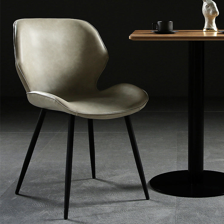 PU Leather Scandinavian Side Chair Wingback Matte Finish Dining Chair(Set of 4) Clearhalo ' kitchen&dining_furn' 'Dining Chairs' 'Dining Tables & Seating' 'dining_chair' 'furn' 'furn_dining_chair' 'Furniture' 'furniture_dining_chair' 'Kitchen & Dining Furniture' 'kitchen' 3997329