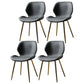 PU Leather Scandinavian Side Chair Wingback Matte Finish Dining Chair(Set of 4) Dark Gray 4 Piece Set Brass Gold Clearhalo ' kitchen&dining_furn' 'Dining Chairs' 'Dining Tables & Seating' 'dining_chair' 'furn' 'furn_dining_chair' 'Furniture' 'furniture_dining_chair' 'Kitchen & Dining Furniture' 'kitchen' 3997333
