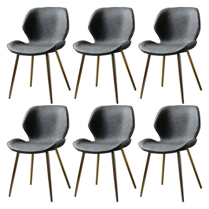 PU Leather Scandinavian Side Chair Wingback Matte Finish Dining Chair(Set of 4) Dark Gray 6 Piece Set Brass Gold Clearhalo ' kitchen&dining_furn' 'Dining Chairs' 'Dining Tables & Seating' 'dining_chair' 'furn' 'furn_dining_chair' 'Furniture' 'furniture_dining_chair' 'Kitchen & Dining Furniture' 'kitchen' 3997334