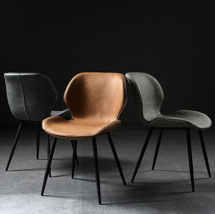 PU Leather Scandinavian Side Chair Wingback Matte Finish Dining Chair(Set of 4) Clearhalo ' kitchen&dining_furn' 'Dining Chairs' 'Dining Tables & Seating' 'dining_chair' 'furn' 'furn_dining_chair' 'Furniture' 'furniture_dining_chair' 'Kitchen & Dining Furniture' 'kitchen' 3997343