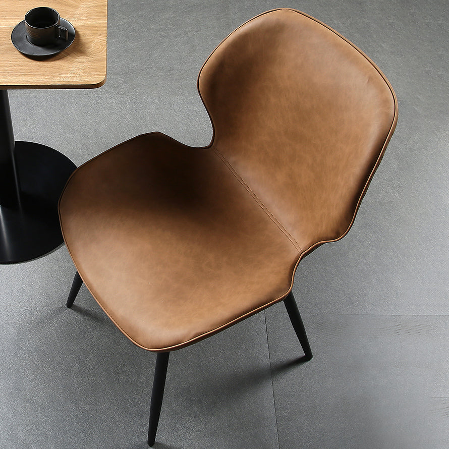 PU Leather Scandinavian Side Chair Wingback Matte Finish Dining Chair(Set of 4) Clearhalo ' kitchen&dining_furn' 'Dining Chairs' 'Dining Tables & Seating' 'dining_chair' 'furn' 'furn_dining_chair' 'Furniture' 'furniture_dining_chair' 'Kitchen & Dining Furniture' 'kitchen' 3997345