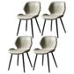PU Leather Scandinavian Side Chair Wingback Matte Finish Dining Chair(Set of 4) Off-White 4 Piece Set Black Clearhalo ' kitchen&dining_furn' 'Dining Chairs' 'Dining Tables & Seating' 'dining_chair' 'furn' 'furn_dining_chair' 'Furniture' 'furniture_dining_chair' 'Kitchen & Dining Furniture' 'kitchen' 3997356