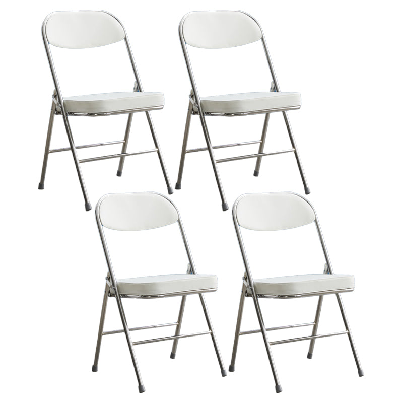 Upholstered Scandinavian Home Side Chair Matte Finish Folding Dining Chair White 4 Piece Set Clearhalo ' kitchen&dining_furn' 'Dining Chairs' 'Dining Tables & Seating' 'dining_chair' 'furn' 'furn_dining_chair' 'Furniture' 'furniture_dining_chair' 'Kitchen & Dining Furniture' 'kitchen' 3997378