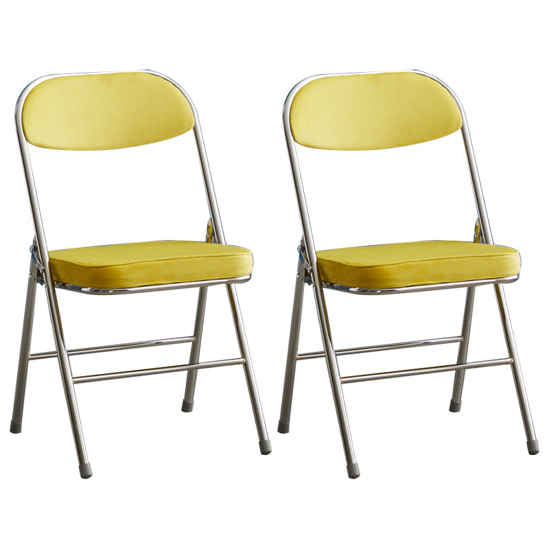Upholstered Scandinavian Home Side Chair Matte Finish Folding Dining Chair Yellow 2 Piece Set Clearhalo ' kitchen&dining_furn' 'Dining Chairs' 'Dining Tables & Seating' 'dining_chair' 'furn' 'furn_dining_chair' 'Furniture' 'furniture_dining_chair' 'Kitchen & Dining Furniture' 'kitchen' 3997391