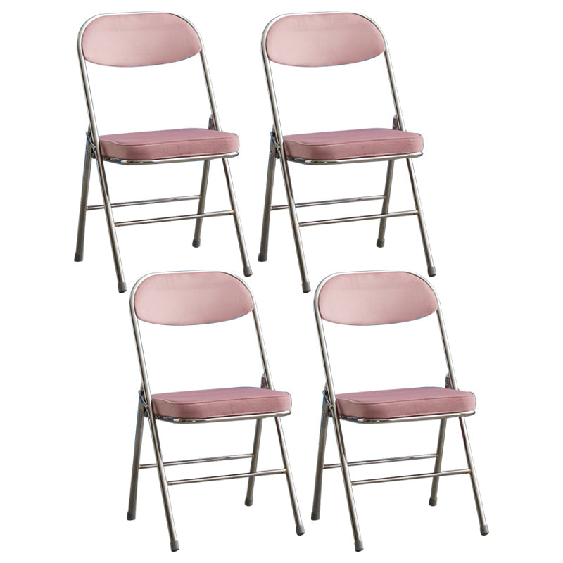 Upholstered Scandinavian Home Side Chair Matte Finish Folding Dining Chair Light Pink 4 Piece Set Clearhalo ' kitchen&dining_furn' 'Dining Chairs' 'Dining Tables & Seating' 'dining_chair' 'furn' 'furn_dining_chair' 'Furniture' 'furniture_dining_chair' 'Kitchen & Dining Furniture' 'kitchen' 3997428