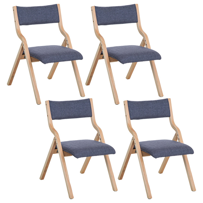 Contemporary Open Linen Side Chair Matte Finish Folding Dining Chair with Natural Legs Clearhalo ' kitchen&dining_furn' 'Dining Chairs' 'Dining Tables & Seating' 'dining_chair' 'furn' 'furn_dining_chair' 'Furniture' 'furniture_dining_chair' 'Kitchen & Dining Furniture' 'kitchen' 3997436