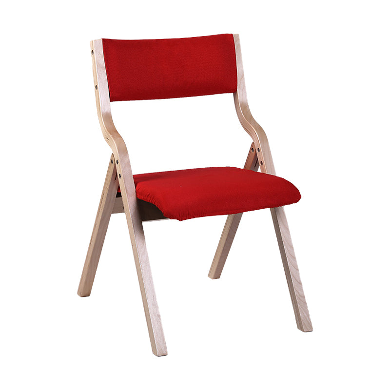 Contemporary Open Linen Side Chair Matte Finish Folding Dining Chair with Natural Legs Clearhalo ' kitchen&dining_furn' 'Dining Chairs' 'Dining Tables & Seating' 'dining_chair' 'furn' 'furn_dining_chair' 'Furniture' 'furniture_dining_chair' 'Kitchen & Dining Furniture' 'kitchen' 3997437