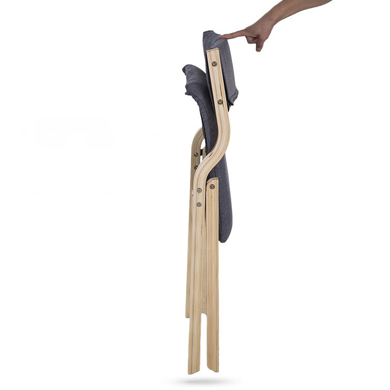 Contemporary Open Linen Side Chair Matte Finish Folding Dining Chair with Natural Legs Clearhalo ' kitchen&dining_furn' 'Dining Chairs' 'Dining Tables & Seating' 'dining_chair' 'furn' 'furn_dining_chair' 'Furniture' 'furniture_dining_chair' 'Kitchen & Dining Furniture' 'kitchen' 3997439