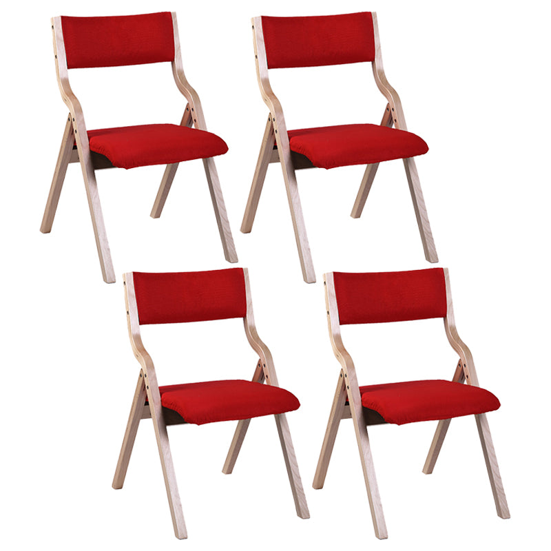 Contemporary Open Linen Side Chair Matte Finish Folding Dining Chair with Natural Legs Clearhalo ' kitchen&dining_furn' 'Dining Chairs' 'Dining Tables & Seating' 'dining_chair' 'furn' 'furn_dining_chair' 'Furniture' 'furniture_dining_chair' 'Kitchen & Dining Furniture' 'kitchen' 3997442