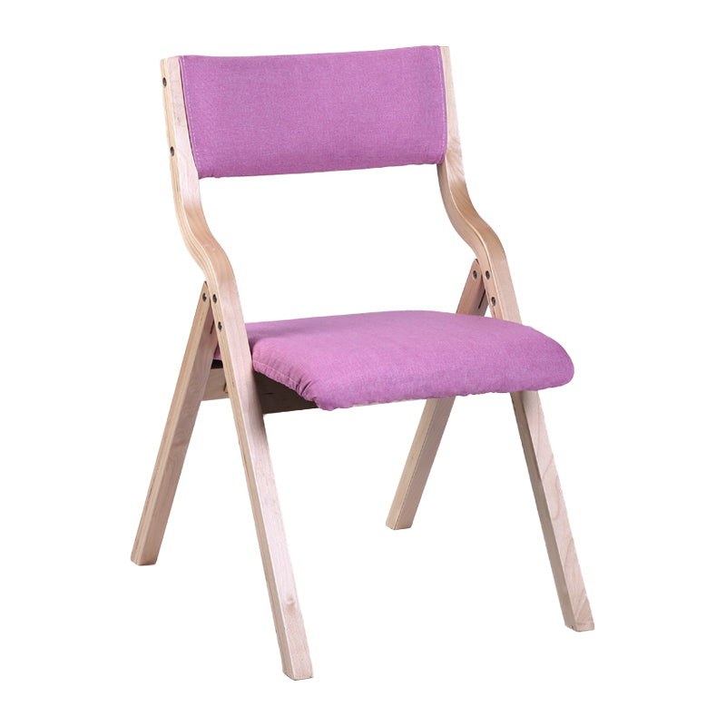 Contemporary Open Linen Side Chair Matte Finish Folding Dining Chair with Natural Legs Clearhalo ' kitchen&dining_furn' 'Dining Chairs' 'Dining Tables & Seating' 'dining_chair' 'furn' 'furn_dining_chair' 'Furniture' 'furniture_dining_chair' 'Kitchen & Dining Furniture' 'kitchen' 3997443