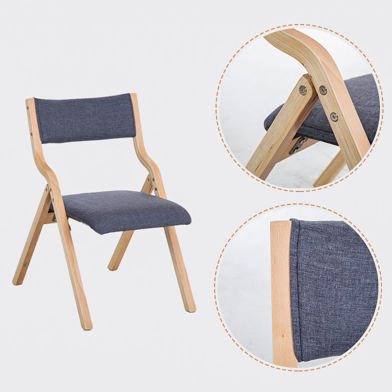 Contemporary Open Linen Side Chair Matte Finish Folding Dining Chair with Natural Legs Clearhalo ' kitchen&dining_furn' 'Dining Chairs' 'Dining Tables & Seating' 'dining_chair' 'furn' 'furn_dining_chair' 'Furniture' 'furniture_dining_chair' 'Kitchen & Dining Furniture' 'kitchen' 3997445